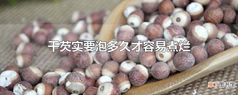 干芡实要泡多久才容易煮烂