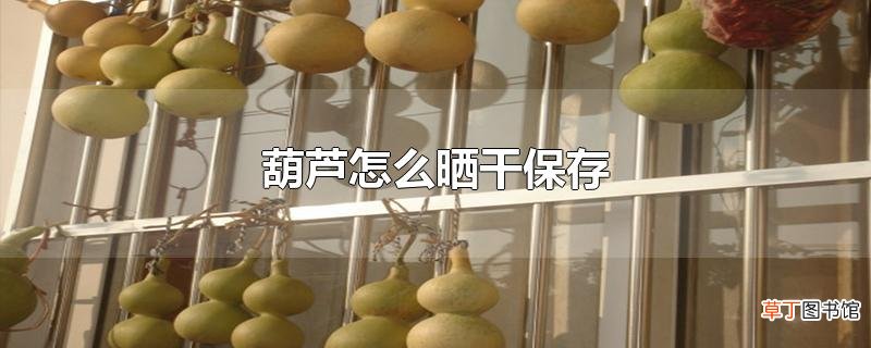 葫芦怎么晒干保存