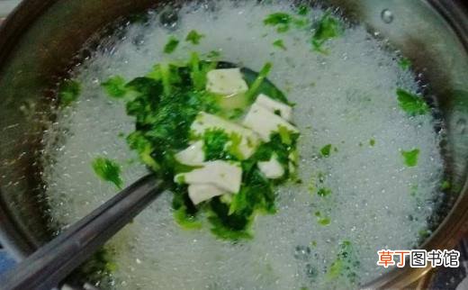 萝卜豆腐芹菜叶子汤的做法