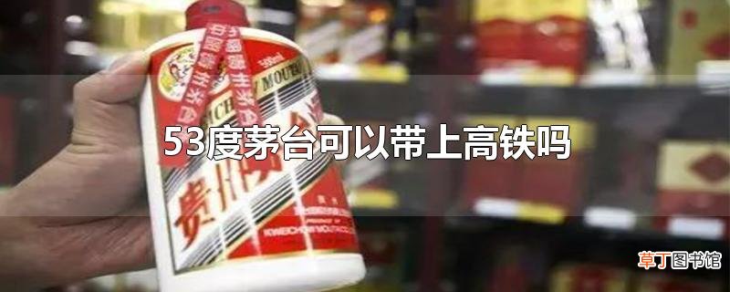 53度茅台可以带上高铁吗