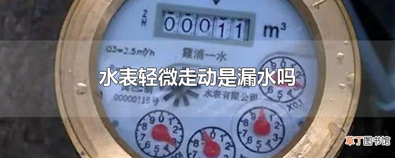 水表轻微走动是漏水吗