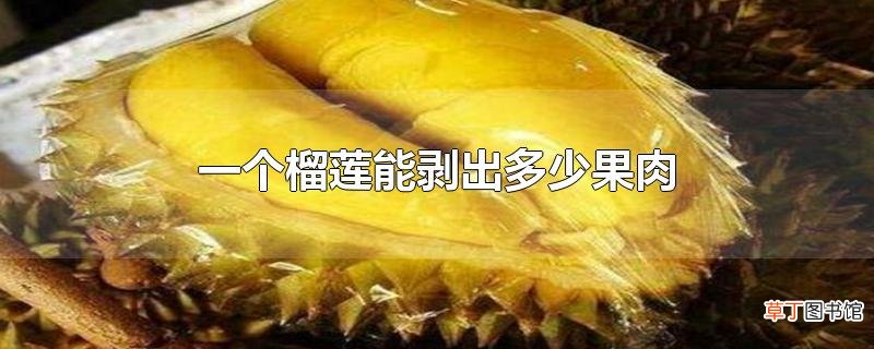 一个榴莲能剥出多少果肉