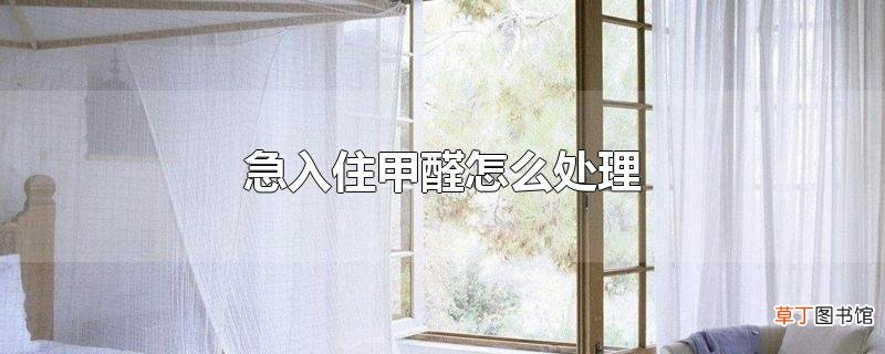 急入住甲醛怎么处理