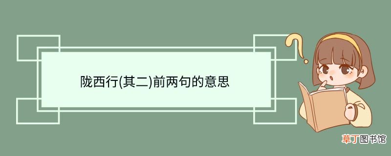 其二 陇西行前两句的意思 陇西行(其二)前两句什么意思