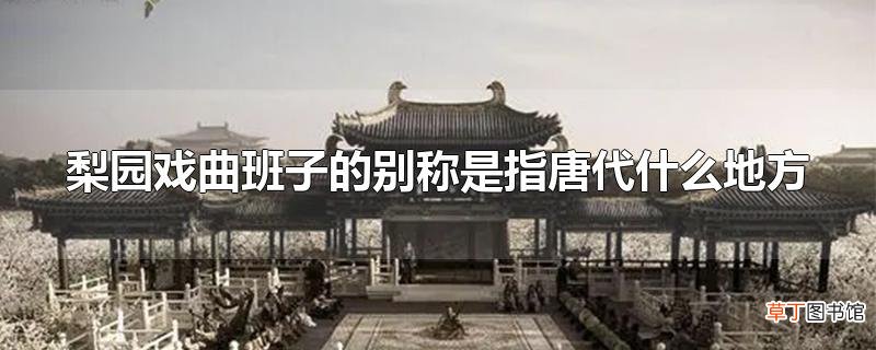 梨园戏曲班子的别称是指唐代什么地方