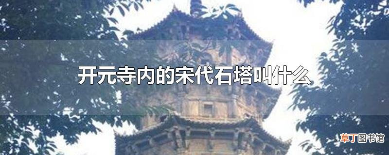 开元寺内的宋代石塔叫什么