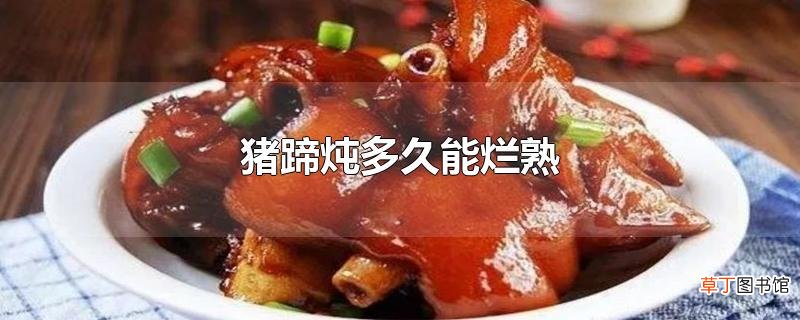 猪蹄炖多久能烂熟