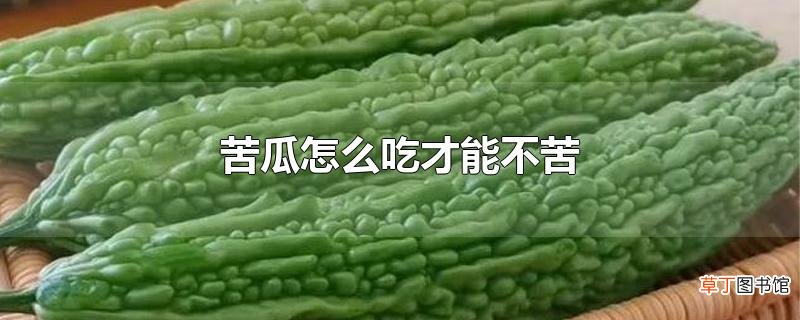 苦瓜怎么吃才能不苦
