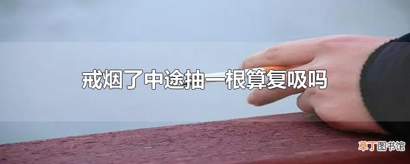 戒烟了中途抽一根算复吸吗