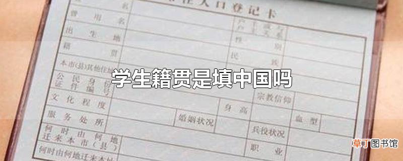 学生籍贯是填中国吗