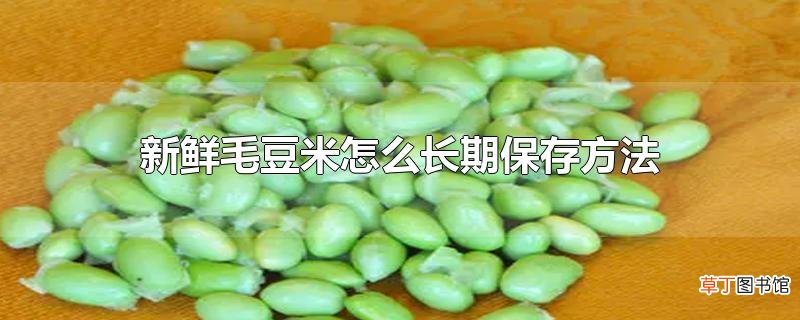 新鲜毛豆米怎么长期保存方法