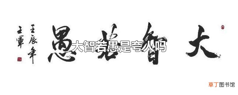 大智若愚是夸人吗
