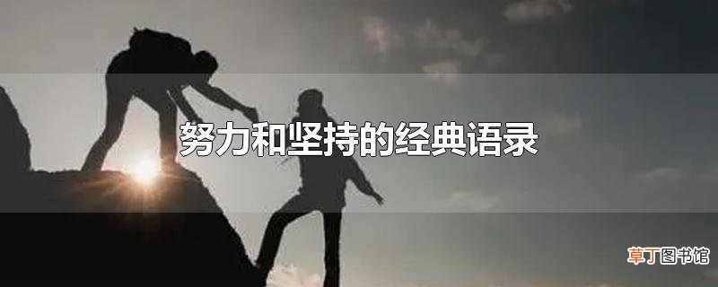 努力和坚持的经典语录