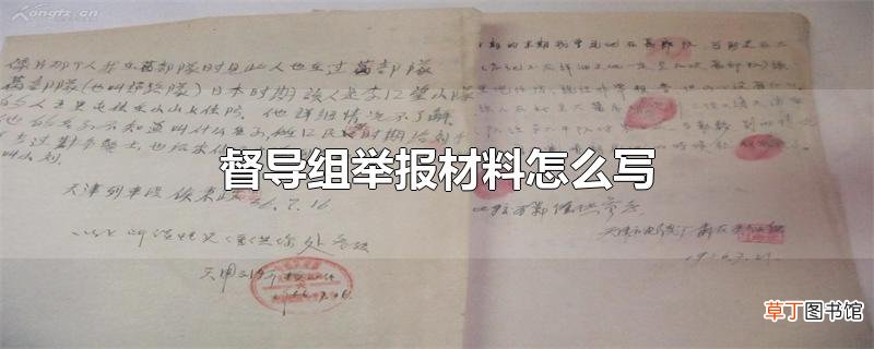 督导组举报材料怎么写
