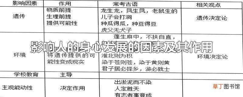 影响人的身心发展的因素及其作用