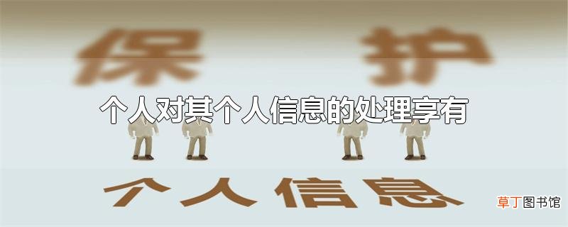个人对其个人信息的处理享有