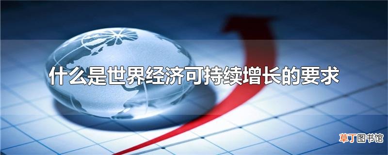 什么是世界经济可持续增长的要求
