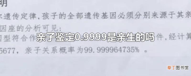 亲子鉴定0.9999是亲生的吗