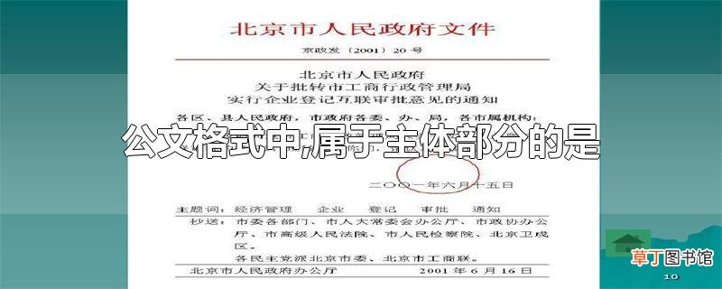 公文格式中,属于主体部分的是