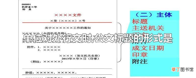 单位对外行文时,公文标题的形式是