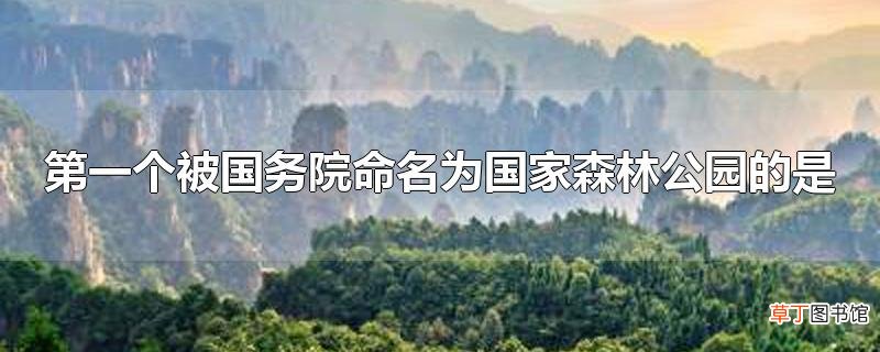 第一个被国务院命名为国家森林公园的是