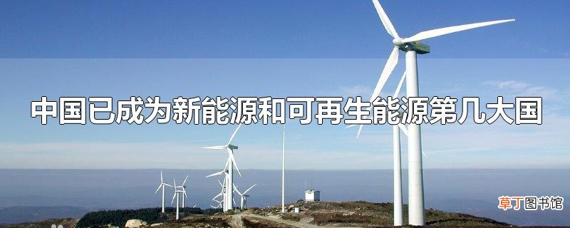 中国已成为新能源和可再生能源第几大国
