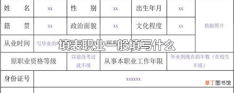 填表职业一般填写什么