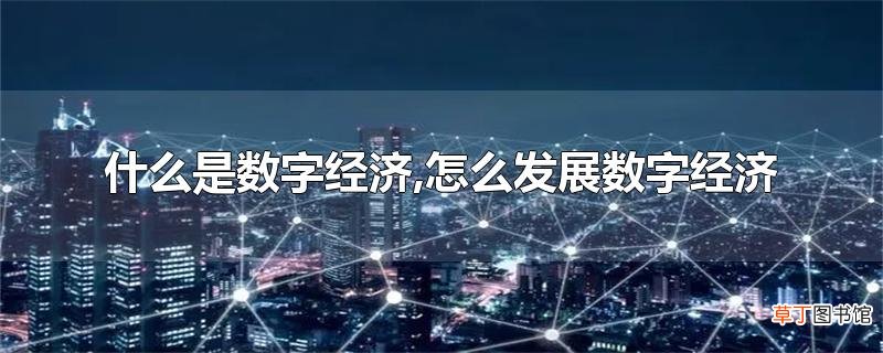 什么是数字经济,怎么发展数字经济