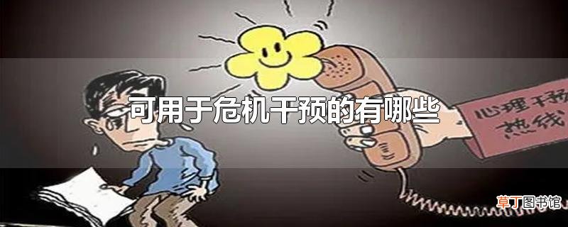 可用于危机干预的有哪些