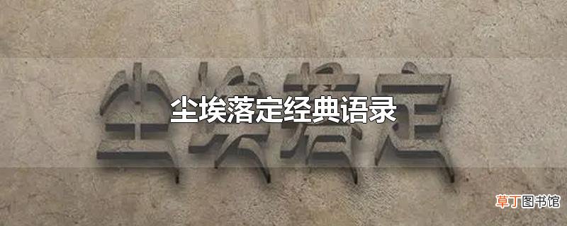 尘埃落定经典语录