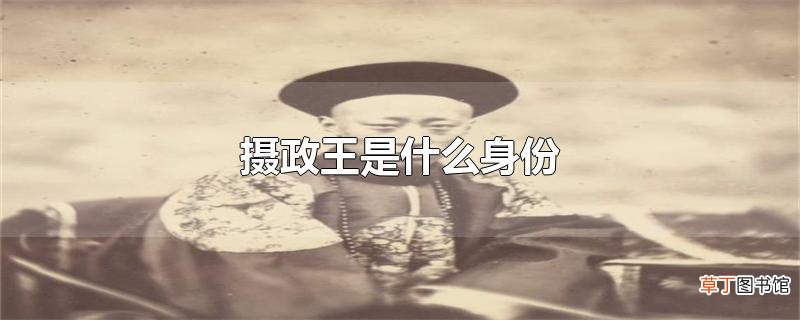 摄政王是什么身份