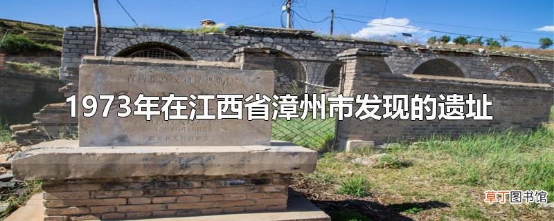 1973年在江西省漳州市发现的遗址
