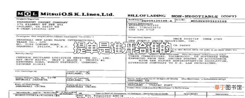 提单是谁开给谁的