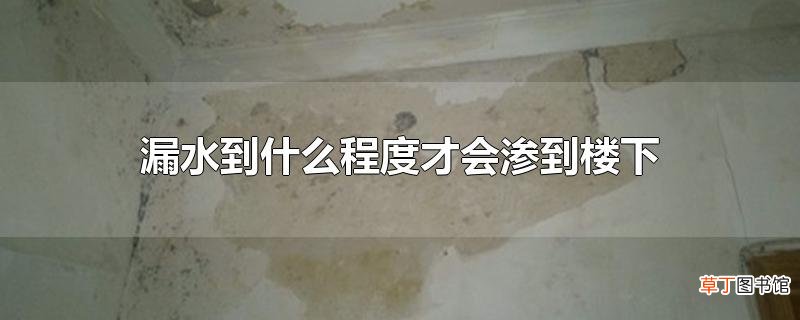 漏水到什么程度才会渗到楼下