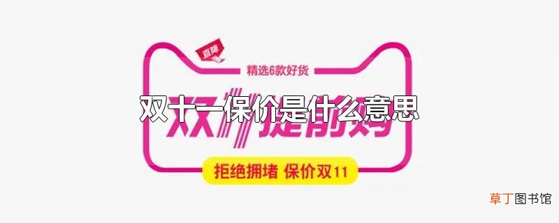 双十一保价是什么意思