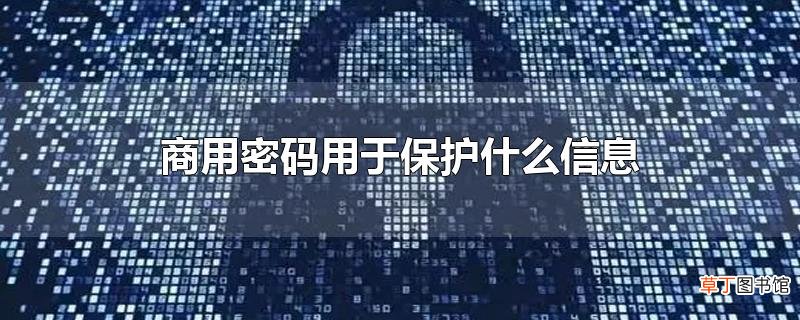 商用密码用于保护什么信息