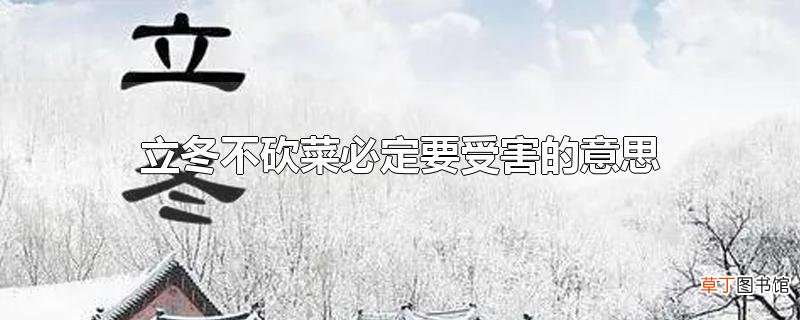 立冬不砍菜必定要受害的意思