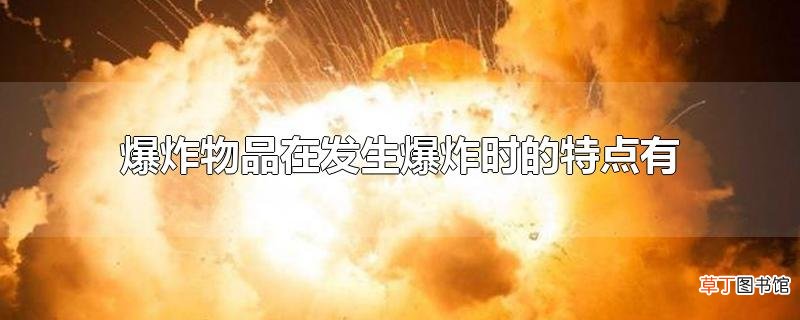 爆炸物品在发生爆炸时的特点有