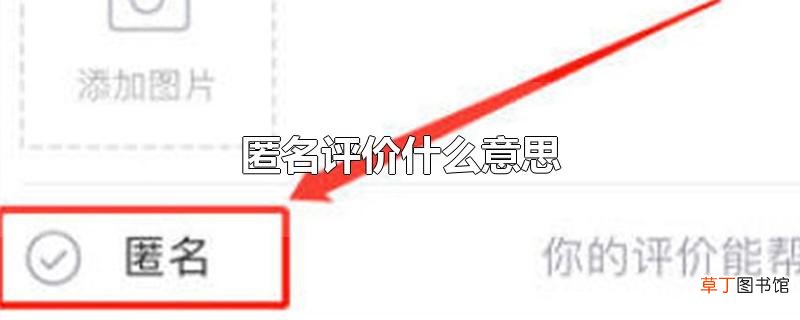 匿名评价什么意思