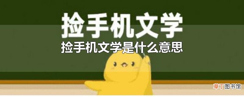 捡手机文学是什么意思