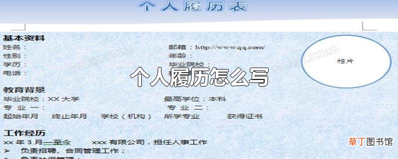 个人履历怎么写