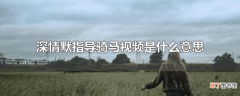 深情默指导骑马视频是什么意思