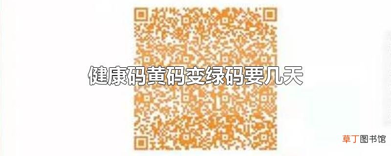 健康码黄码变绿码要几天