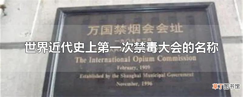 世界近代史上第一次禁毒大会的名称