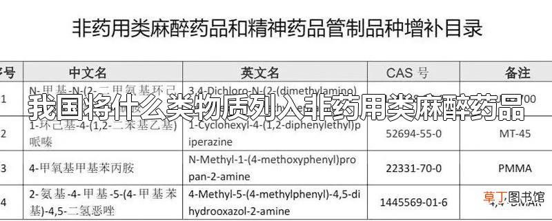 我国将什么类物质列入非药用类麻醉药品