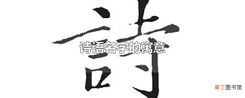 诗语名字的寓意
