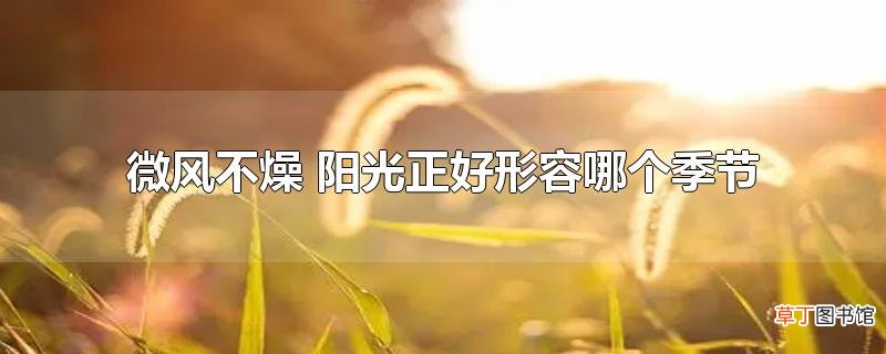 微风不燥 阳光正好形容哪个季节