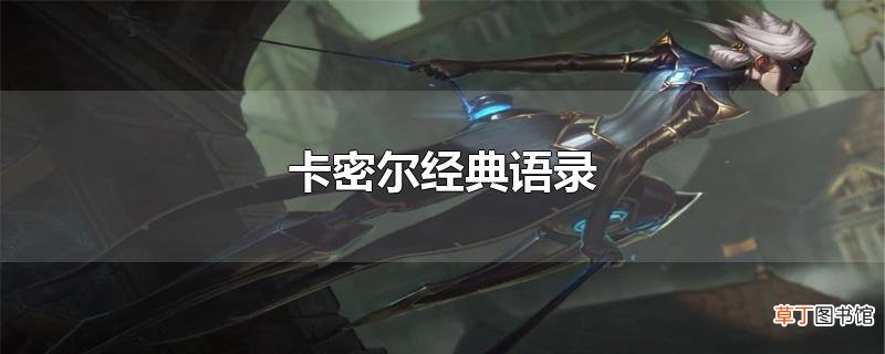 卡密尔经典语录