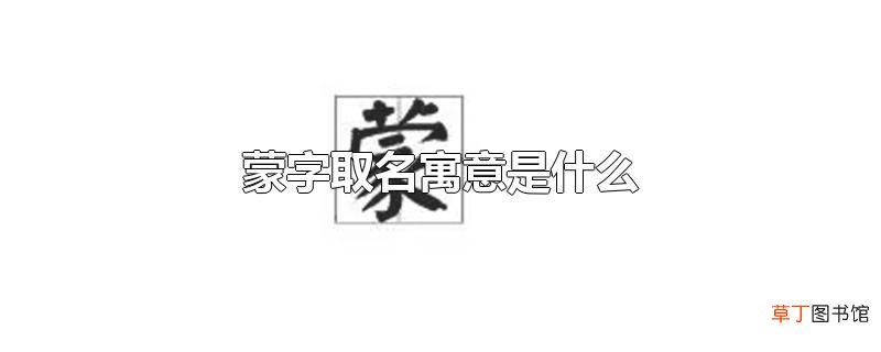 蒙字取名寓意是什么