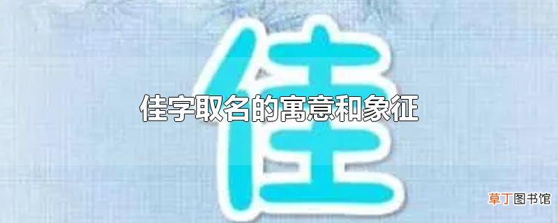 佳字取名的寓意和象征
